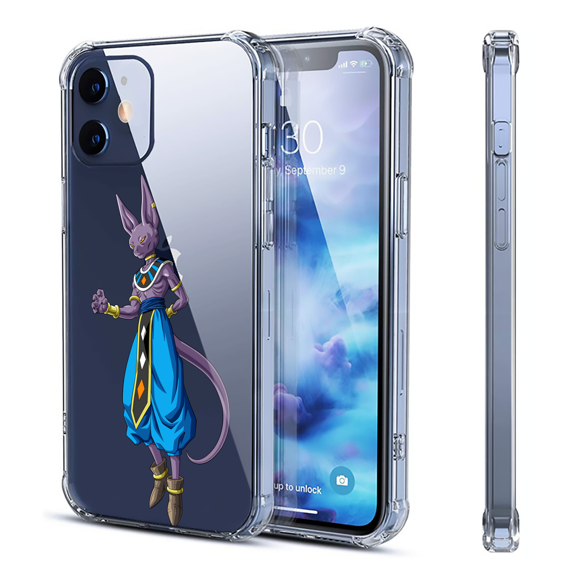 （画像用） ドラゴンボール ビルス 破壊神ビルス DRAGON BALL Beerus Birusu 【iPhone 12シリーズ対応】透明スマホケース（クリアソフトケース）